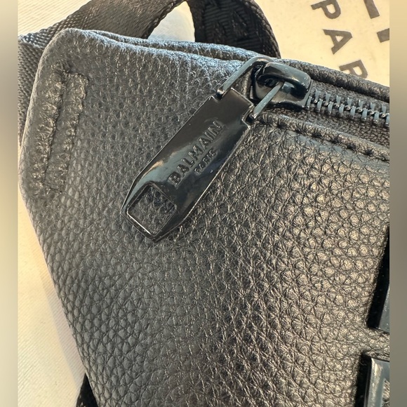 Balmain Paris Black Leather Bum Bag - Picture 4 of 13